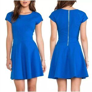 Diane von Furstenberg DVF Size 2 Delyse Full Skirt Mini Dress A-Line Cobalt